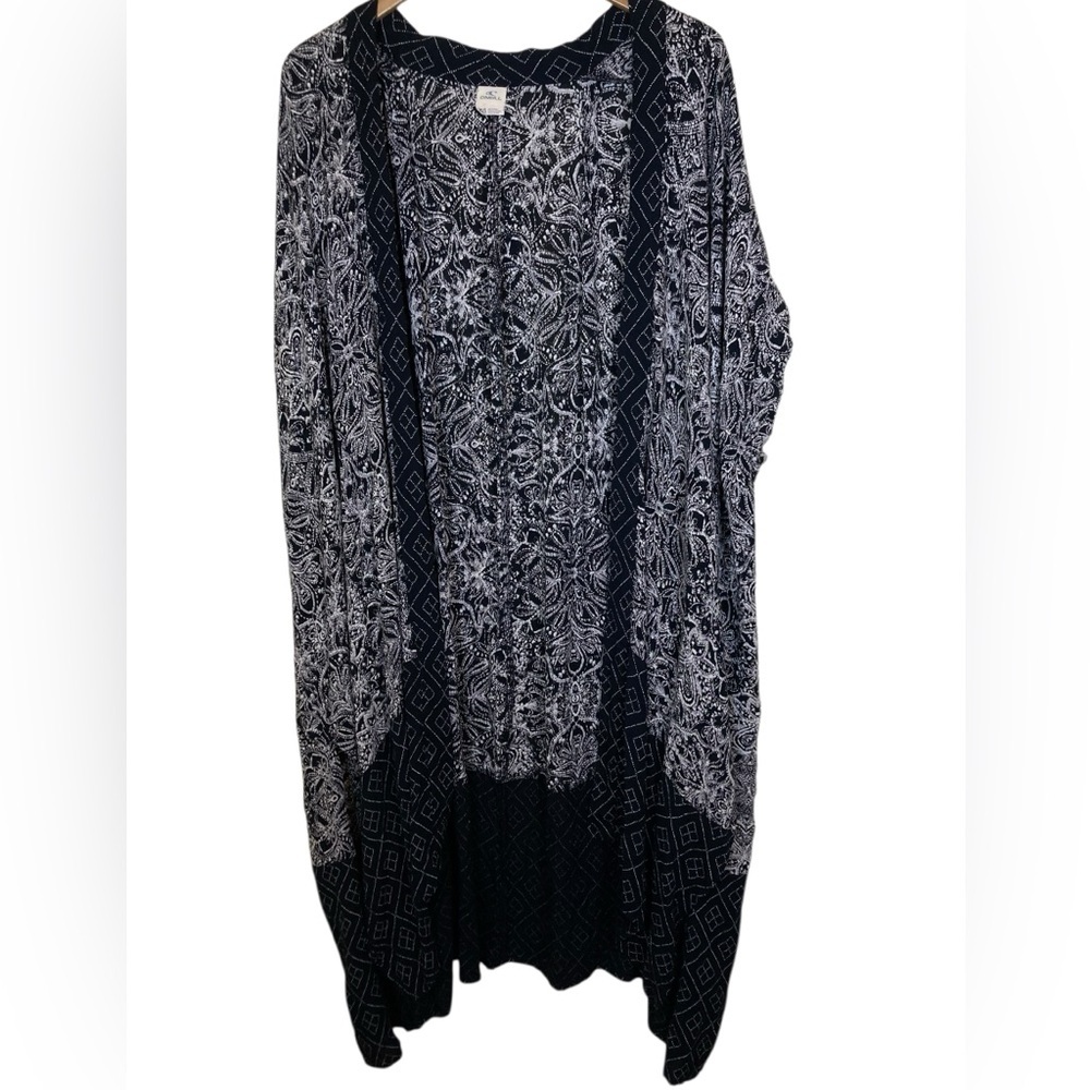 O’Neill Afternoon Woven Kimono Open Cardigan | Small | Black & Gray